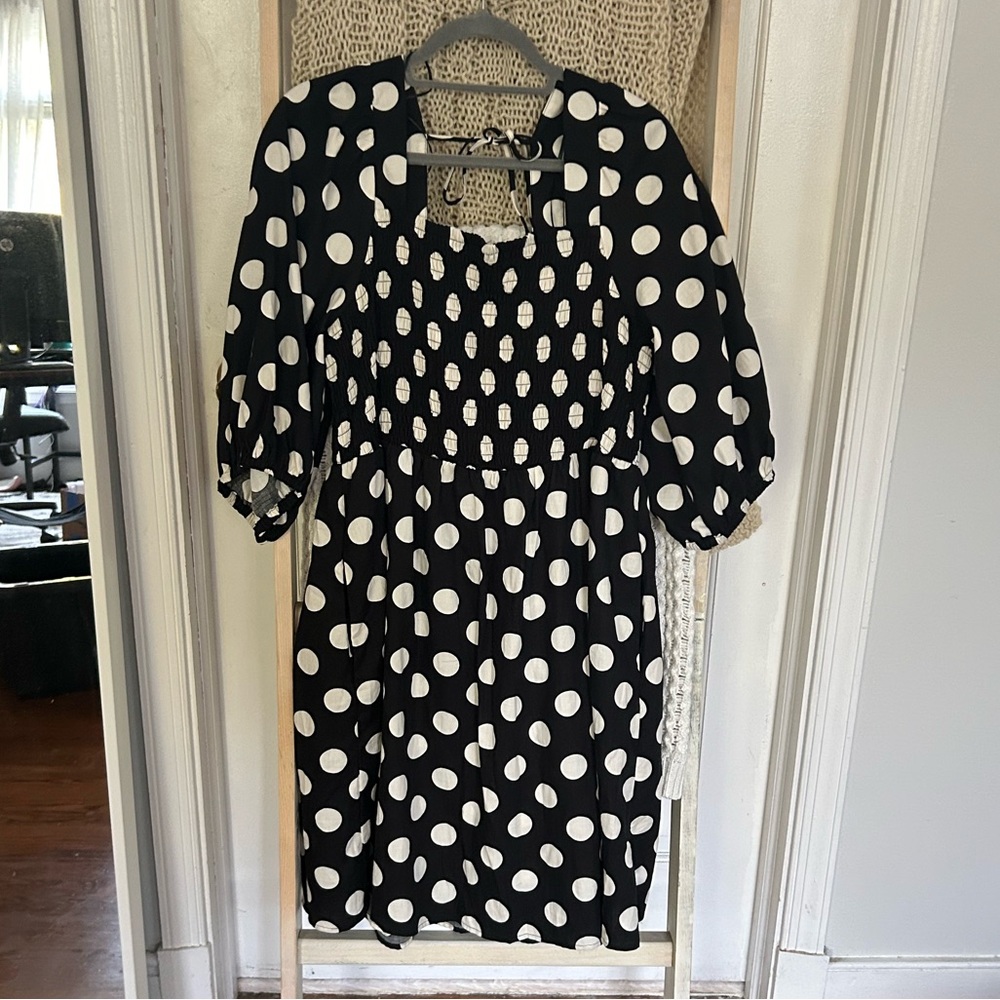 Polka dot dress.